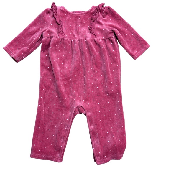 Janie and Jack Winter Bundle Lot 3-6 Mo Pink Velvet Romper and Leggings - Picture 8 of 10